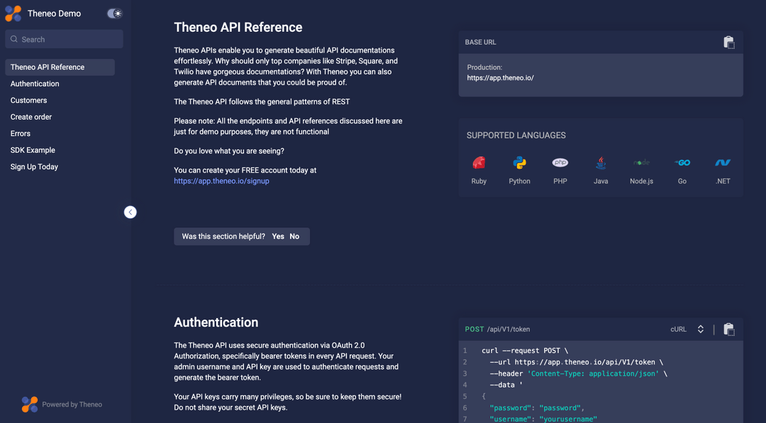 Theneo high quality interactive api docs